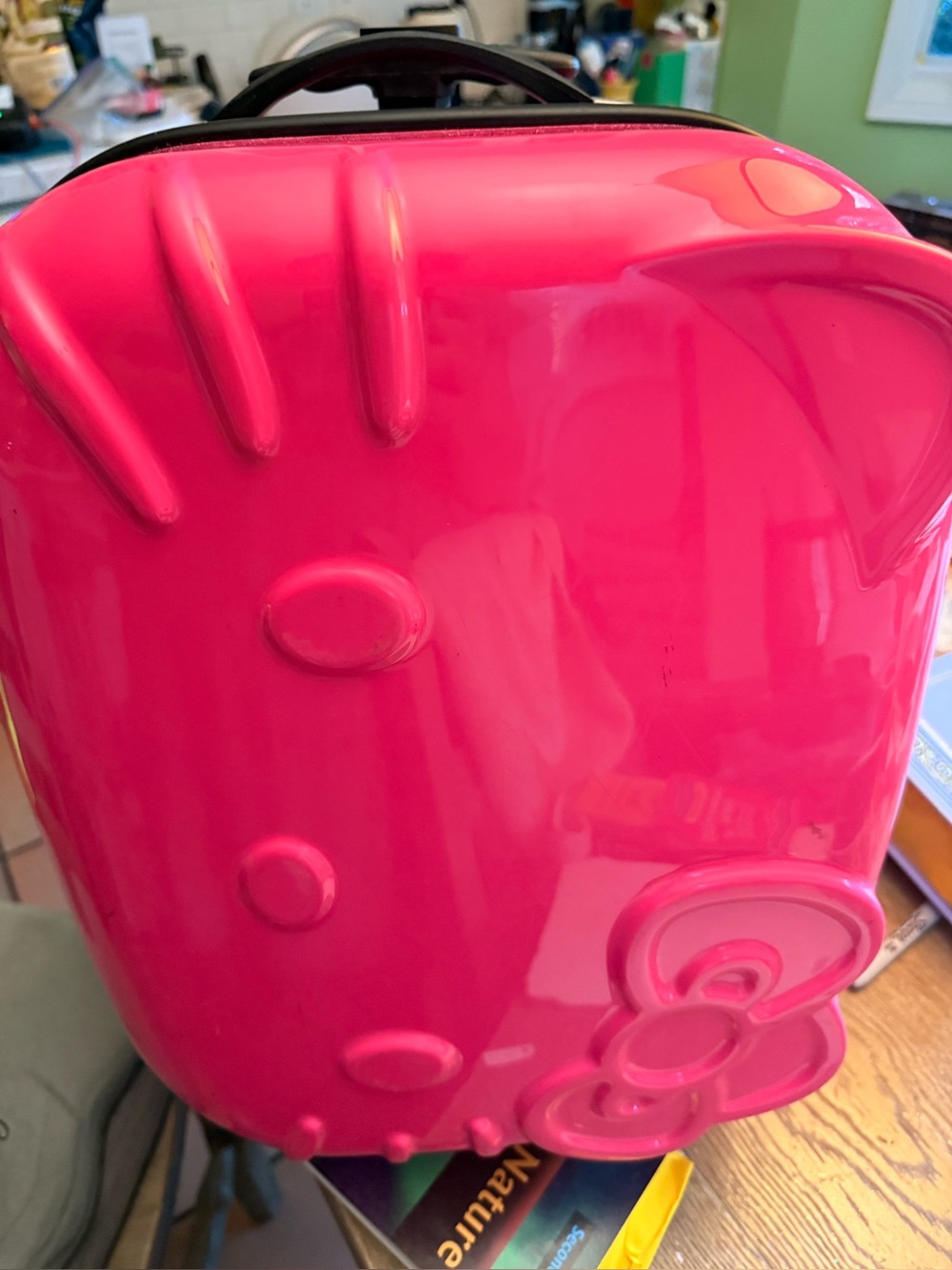 Hello Kitty Pink Kids Hard Shell Rolling Carry-On Suitcase